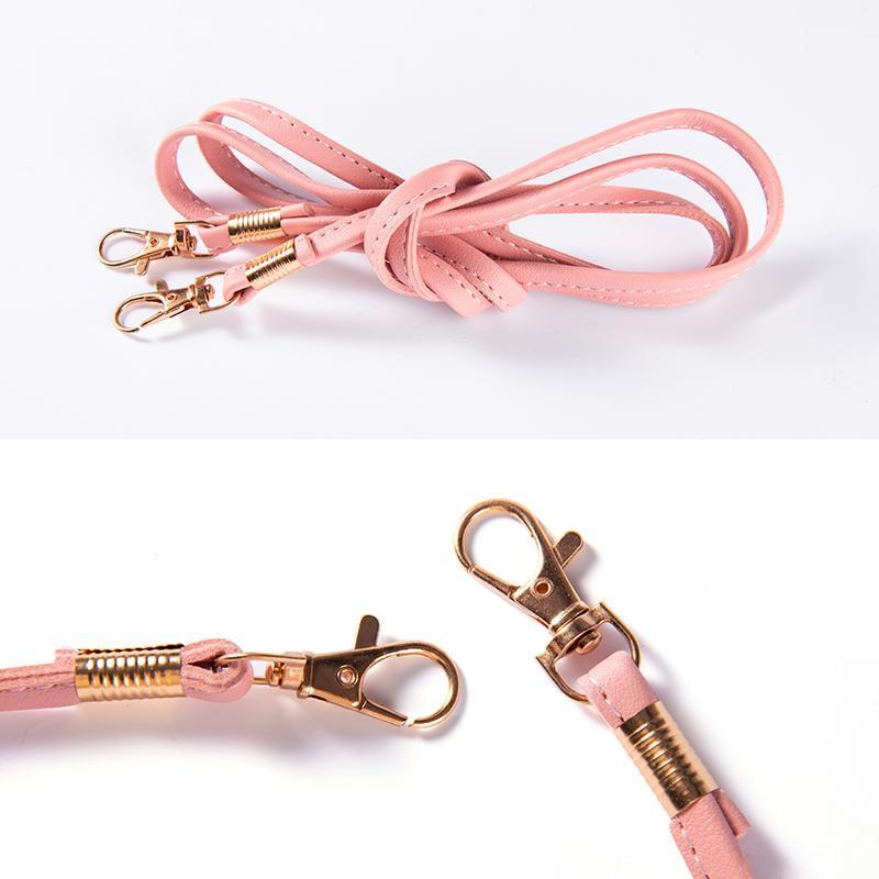 Side profile of a women's touchscreen crossbody phone holder, slim and modern