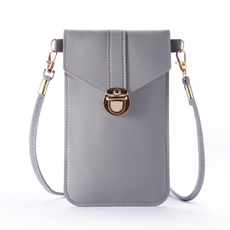 Women's sleek black PU crossbody phone bag, an essential travel and daily accessory