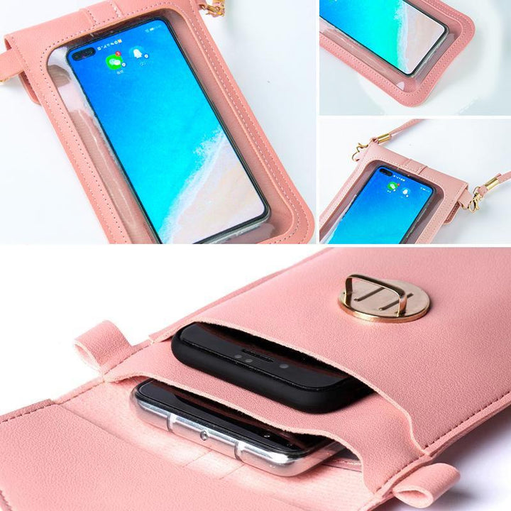 Women's travel-friendly touchscreen crossbody phone bag with secure compartments