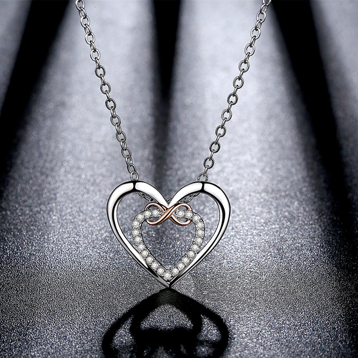 Two Hearts Infinity Necklace, a thoughtful granddaughter gift, timeless love symbol