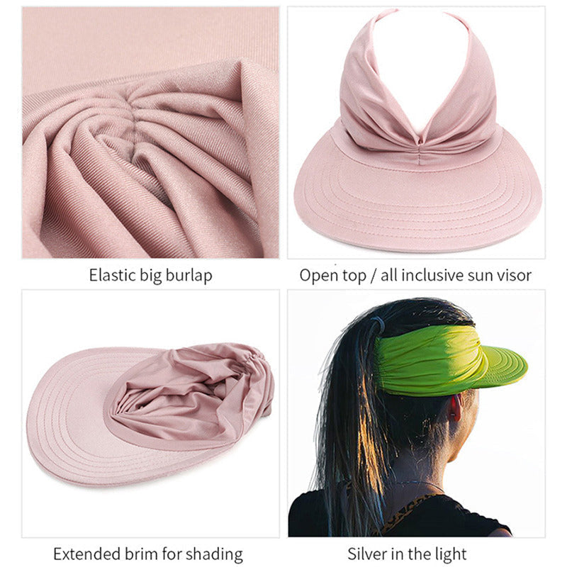 Foldable women's sun hat for easy packing, featuring UPF protection for travel