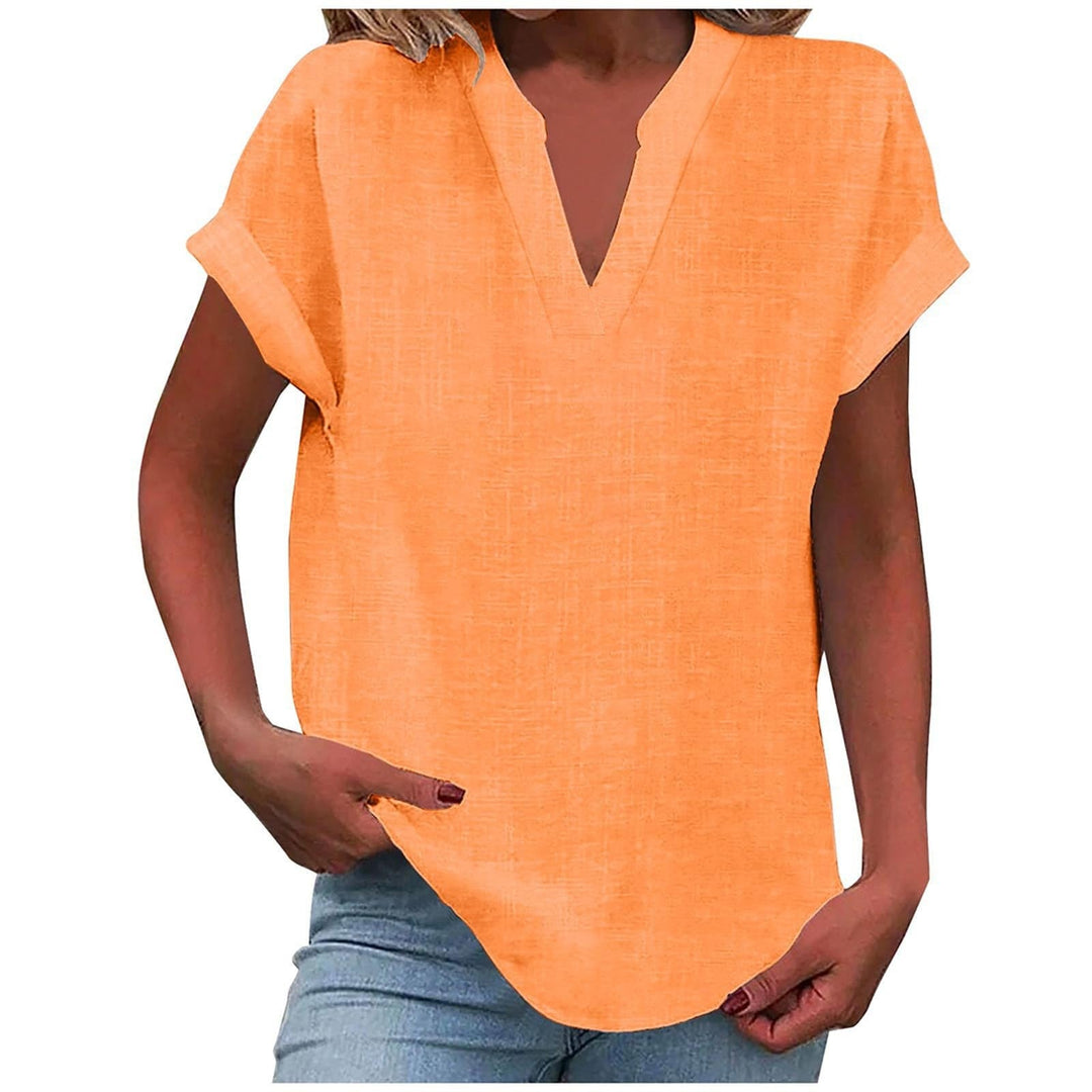 Everyday women's V-neck top, smooth drape & relaxed fit. A chic and casual blouse option.