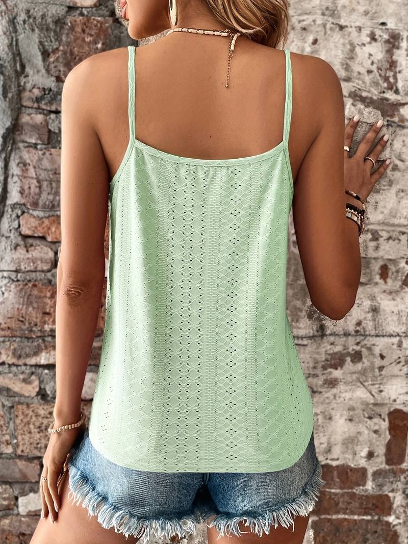 Must-have women's lace trim V-neck cami, perfect for summer. Offers a stylish, feminine look for any occasion.