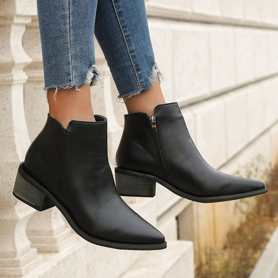 High-quality women's Verona leather ankle boots, perfect for adding a touch of elegance to any look.