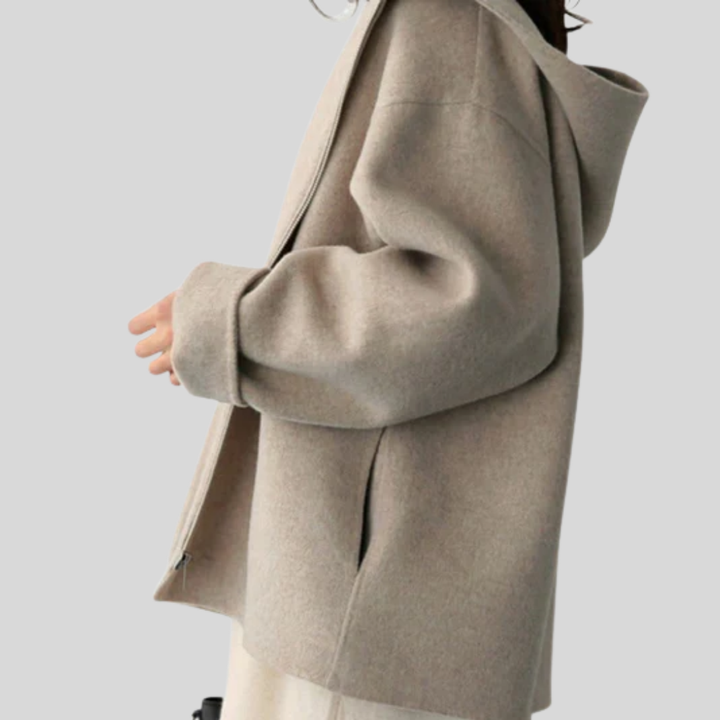 New4 women's casual hooded jacket. Comfortable & practical everyday outerwear with front zipper closure & long sleeves.