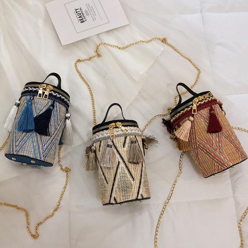 Front view of a women's bucket bag, a versatile accessory to pair with vintage floral socks.