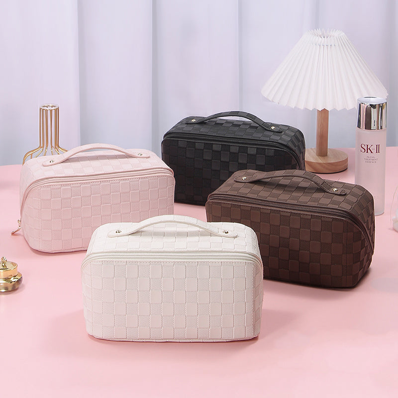 Women's Vintage Pattern Cosmetic Bag, handheld, elegant PU leather