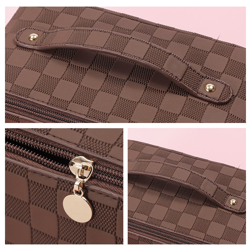Open Women's Cosmetic Bag showing spacious interior for makeup and toiletries