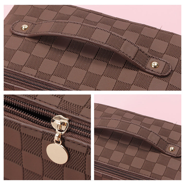 Open Women's Cosmetic Bag showing spacious interior for makeup and toiletries