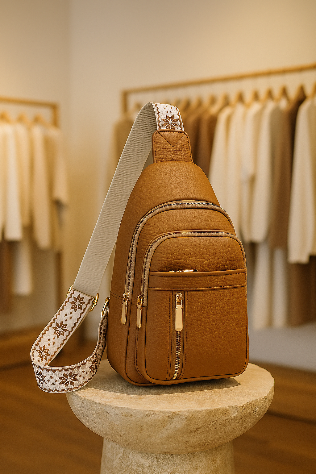Women's vintage style chest crossbody bag, perfect for everyday carry.