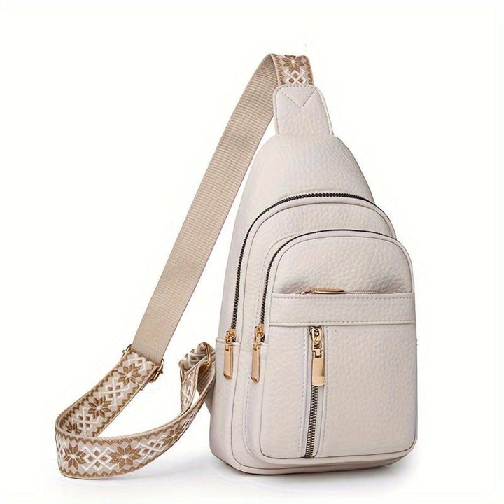 Red women's vintage style crossbody, a charming retro chest bag.