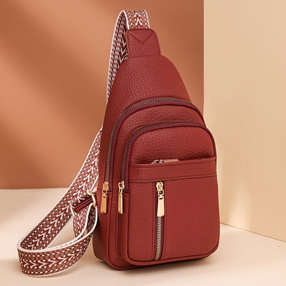 Women's everyday vintage style chest crossbody bag, practical & chic.