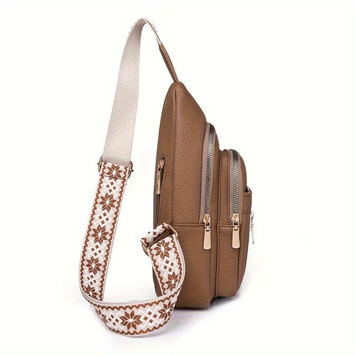 Organized vintage style chest crossbody bag, ideal for daily essentials.