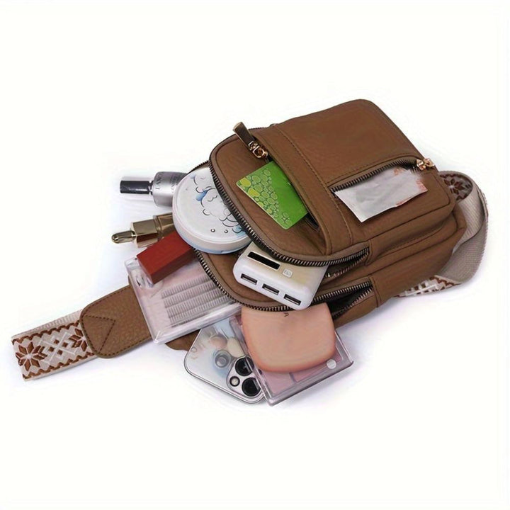 Classic women's crossbody bag, a vintage style chest purse for daily use.