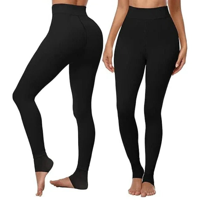 Insulated women's thermal leggings provide cozy warmth for winter. Ideal cold weather pants.