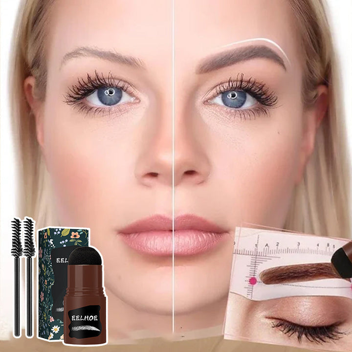 Waterproof Eyebrow Kit for all-day wear: includes stamp, powder, and various brow stencils