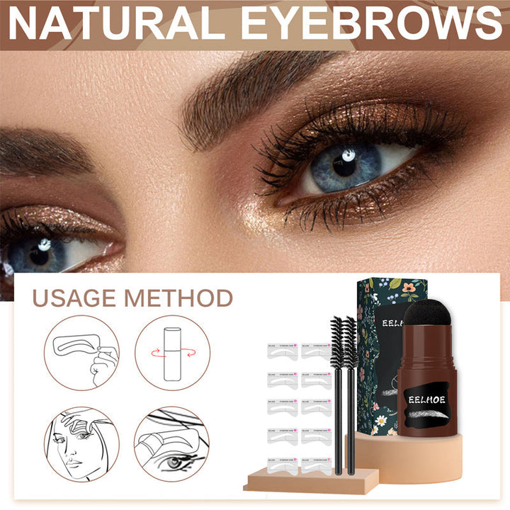 Brow beauty solution: women's waterproof eyebrow stamp kit with multiple stencil options