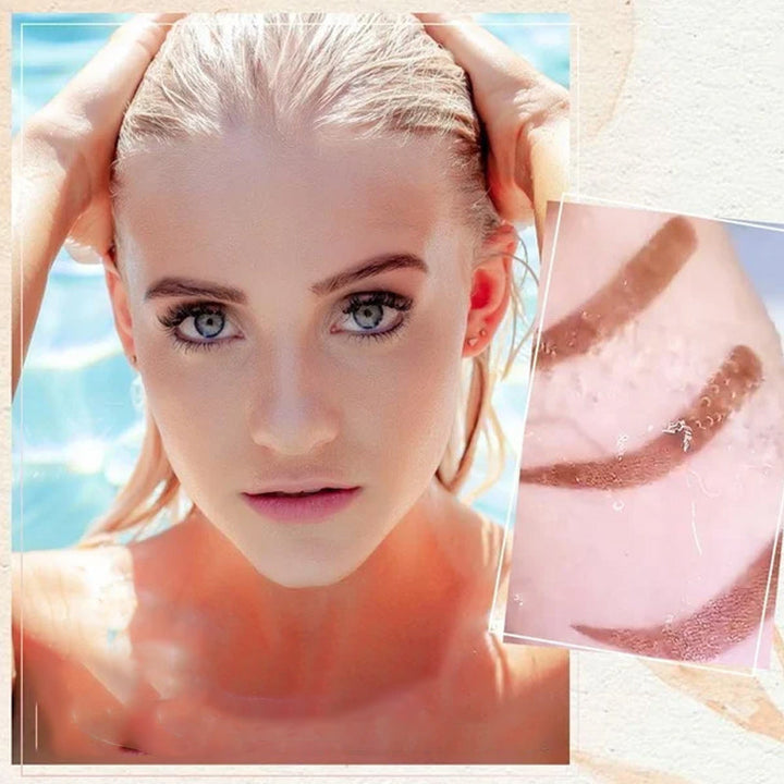 Women's waterproof brow makeup kit: stamp, powder, and stencils for defined eyebrows