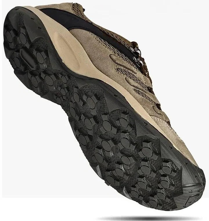 Front view of women's waterproof hiking shoes, ready for all-terrain adventure and trails.
