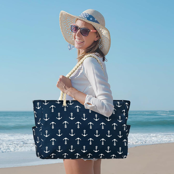 Women's large gym bag, waterproof Oxford fabric tote with multiple pockets.