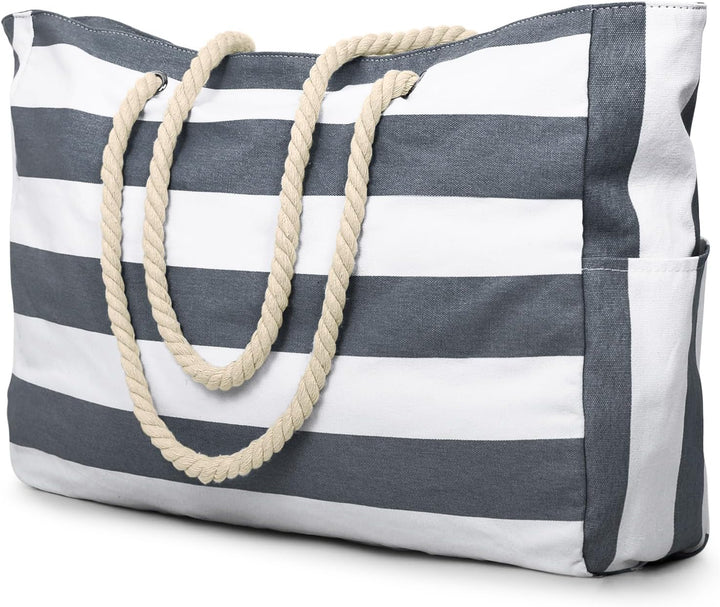 Secure zippered large tote, women's waterproof Oxford fabric bag for daily use.