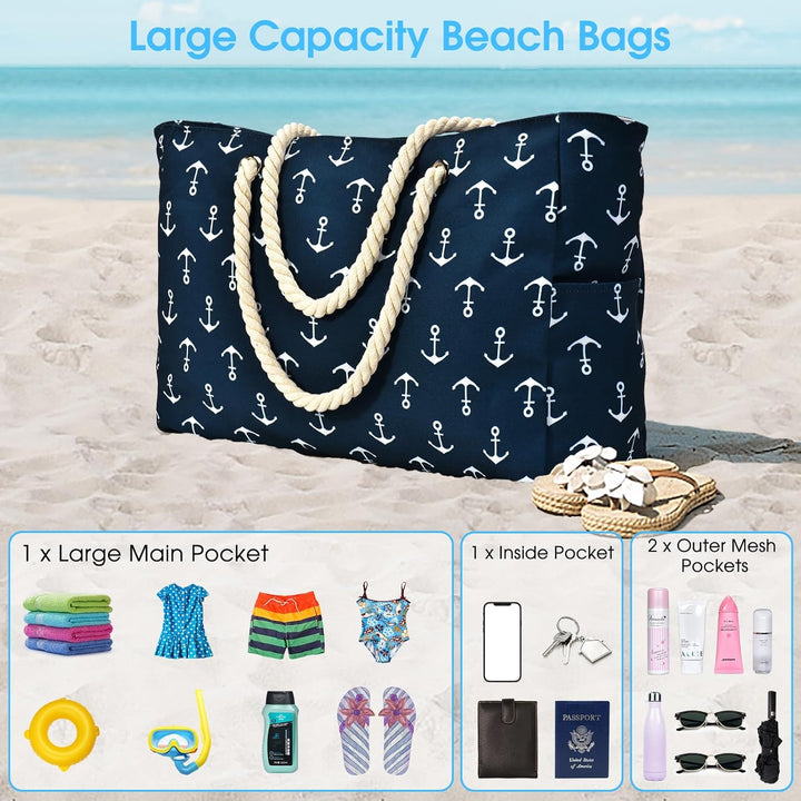 Stylish women's waterproof tote, large capacity, perfect for beach days or gym.