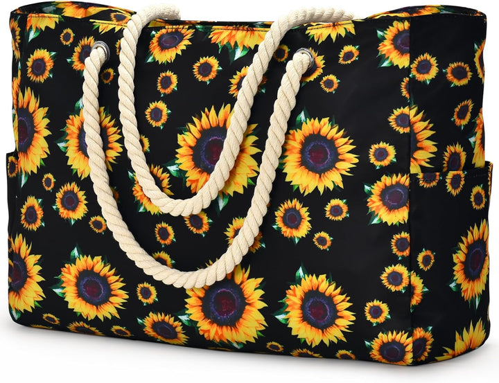 Multi-pocket large waterproof tote for women, ideal for work, gym, and travel.