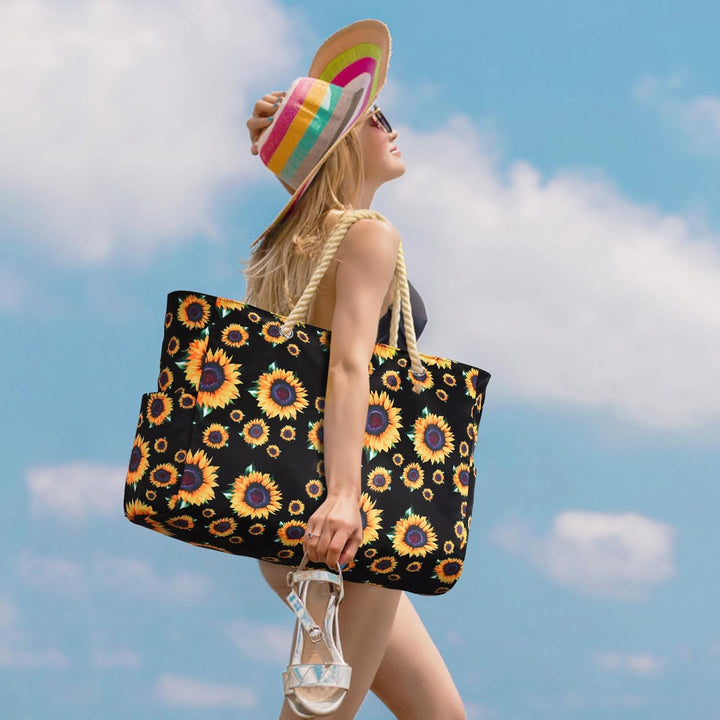 Zippered waterproof daily tote for women, large, durable Oxford fabric.