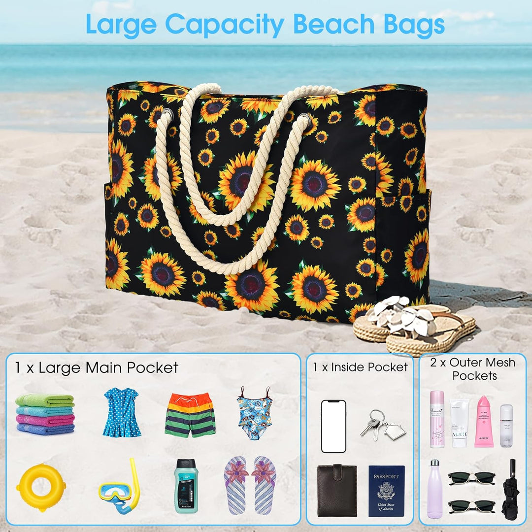 Durable multi-pocket waterproof tote for women, large, ideal for work & travel.