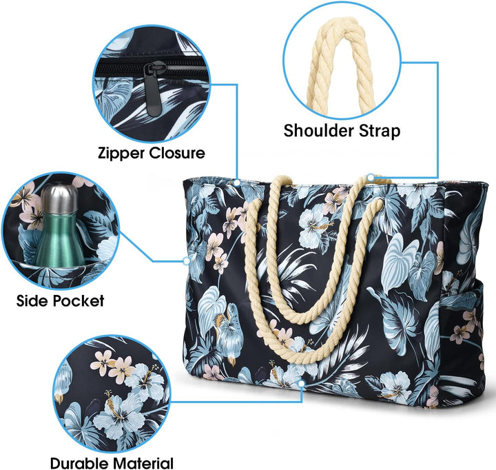 Oxford fabric waterproof travel tote for women, large, lightweight, and durable.