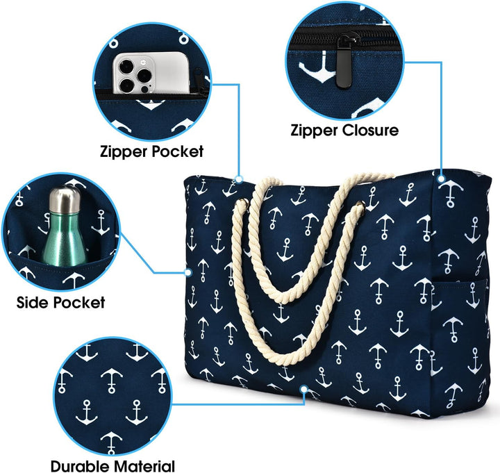 Durable large waterproof shoulder bag for women, multi-pocket, for any journey.