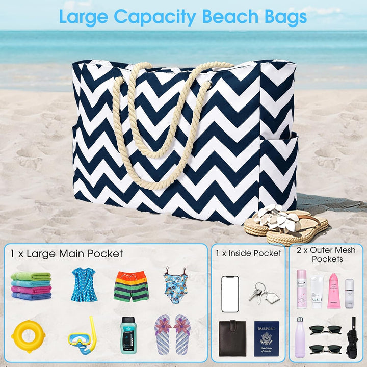 Large capacity waterproof shoulder bag for women, perfect for work, travel, beach.