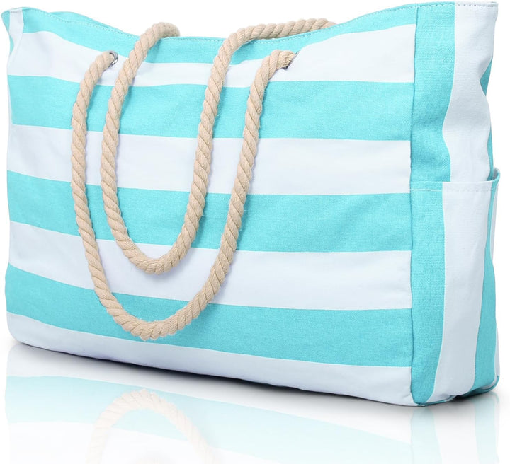 Zippered waterproof women's tote, multi-pocket design, durable Oxford fabric for travel.