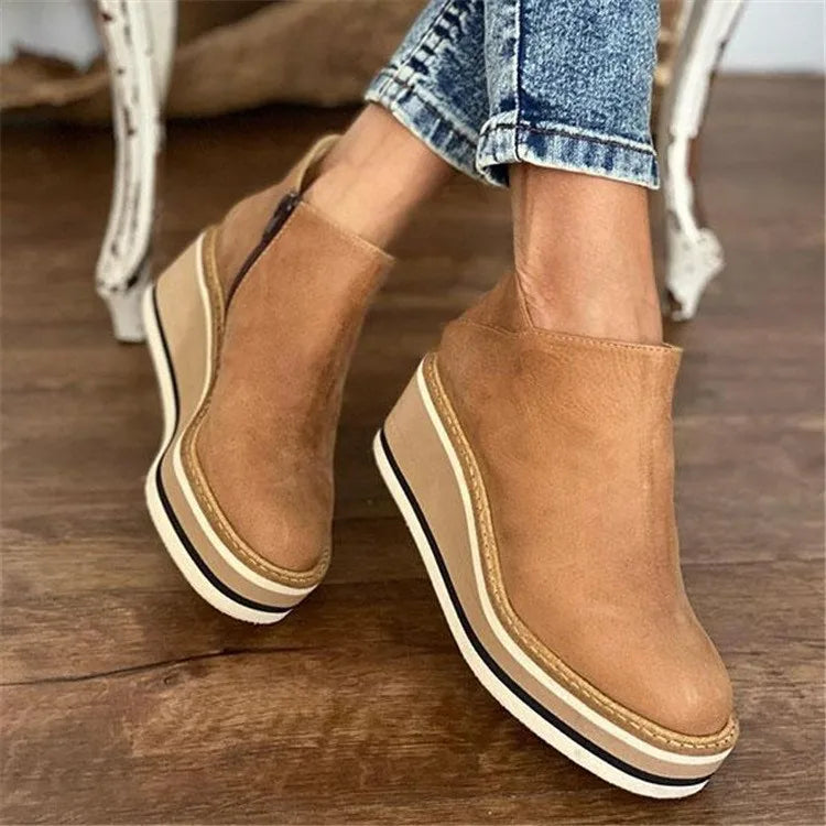 Women's waterproof orthopedic comfort ankle boots, perfect for winter and fall everyday style.