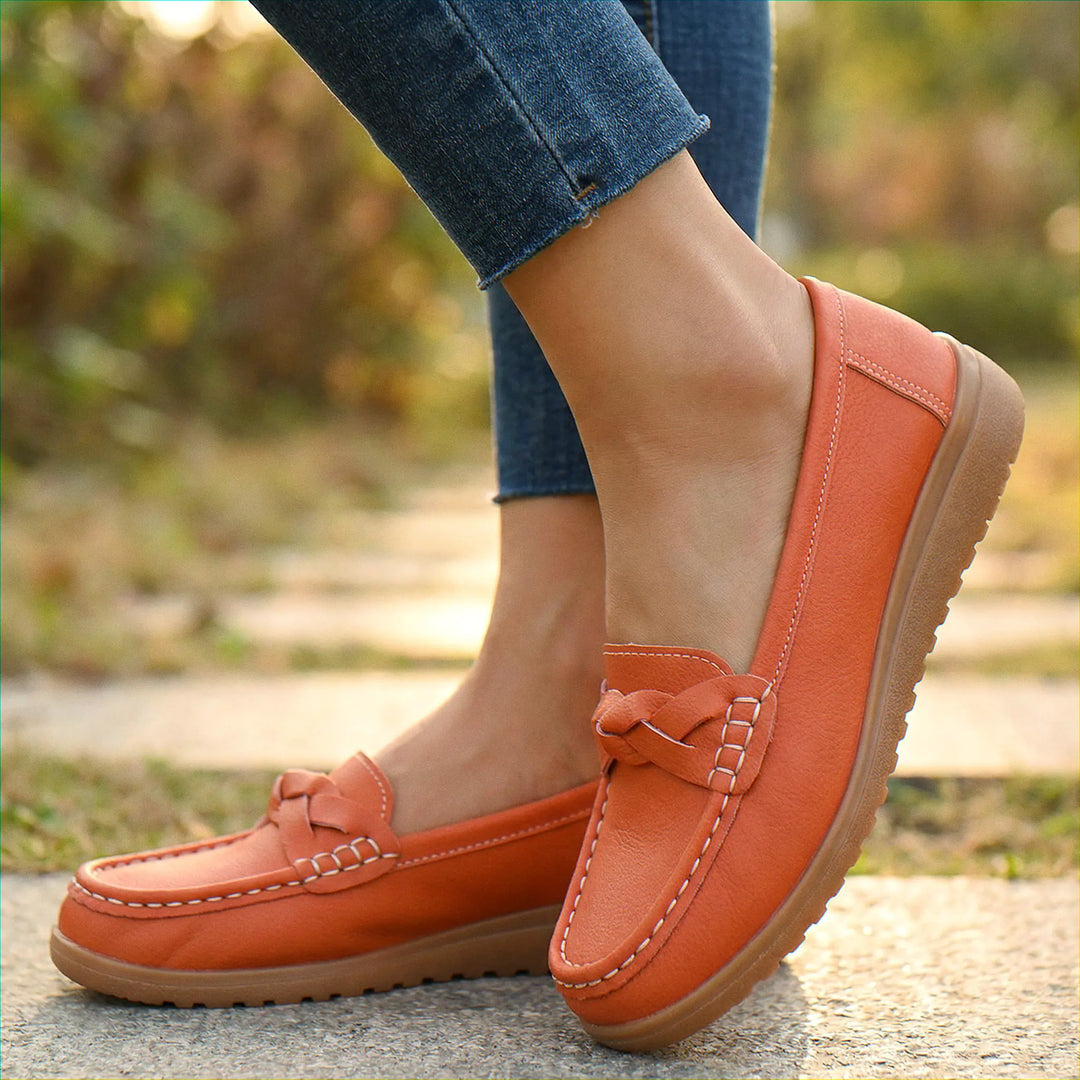Health-Focused Women's Loafers: Wide fit orthopedic slip-on shoes with reliable arch support.