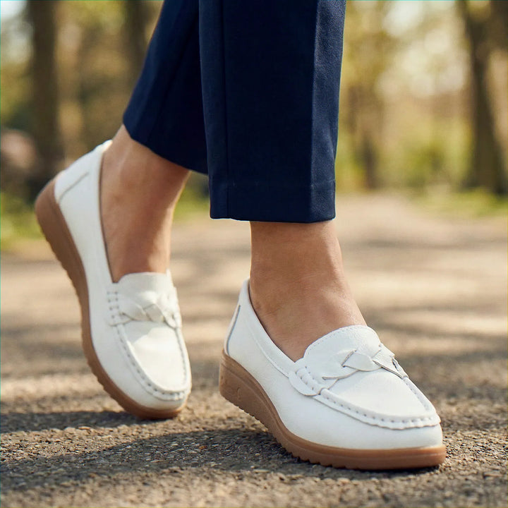 Comfortable Orthopedic Loafers: Women's wide fit, slip-on design for superior arch support.