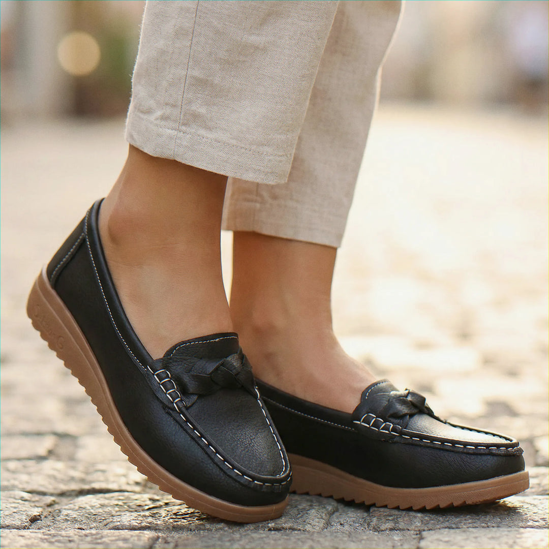 Foot Comfort Women's Loafers: Wide fit, orthopedic, slip-on style with superior arch support.