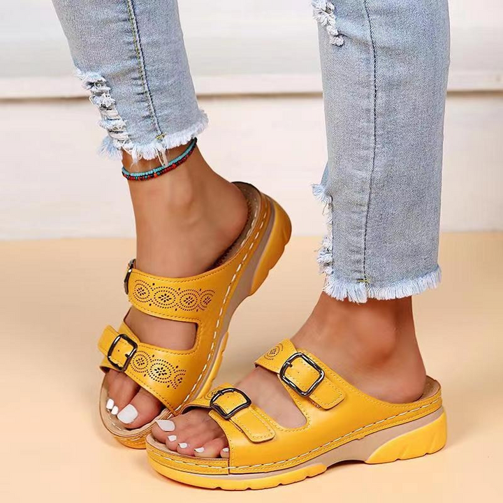 Relief-providing women's wide fit orthopedic sandals with excellent arch support for lasting comfort.