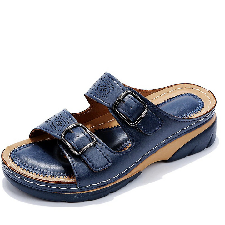 Stylish wide fit orthopedic sandals for women, featuring arch support & comfort for summer.