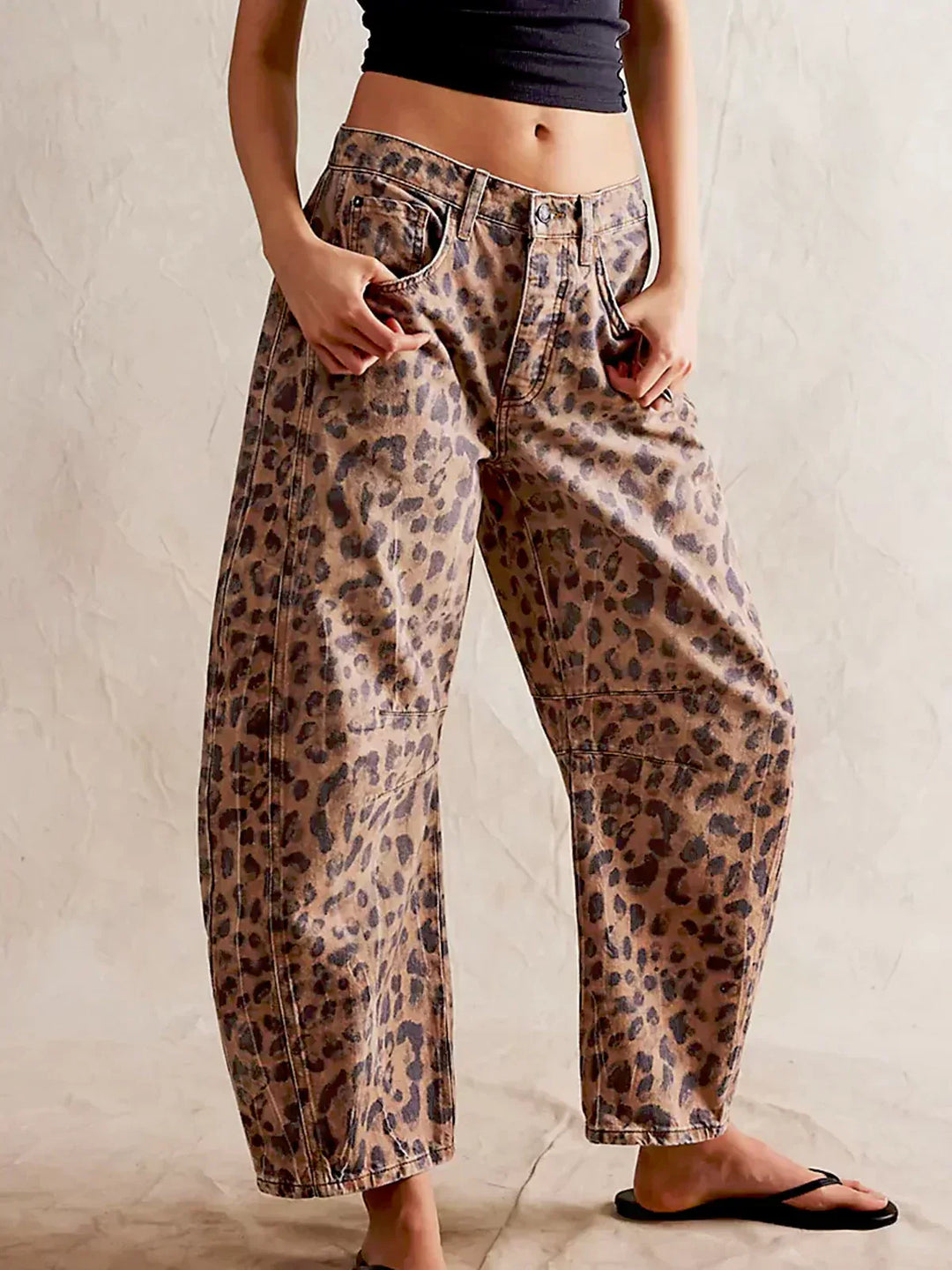 Women's wide leg high waisted denim jeans, a stylish and comfortable bottom.