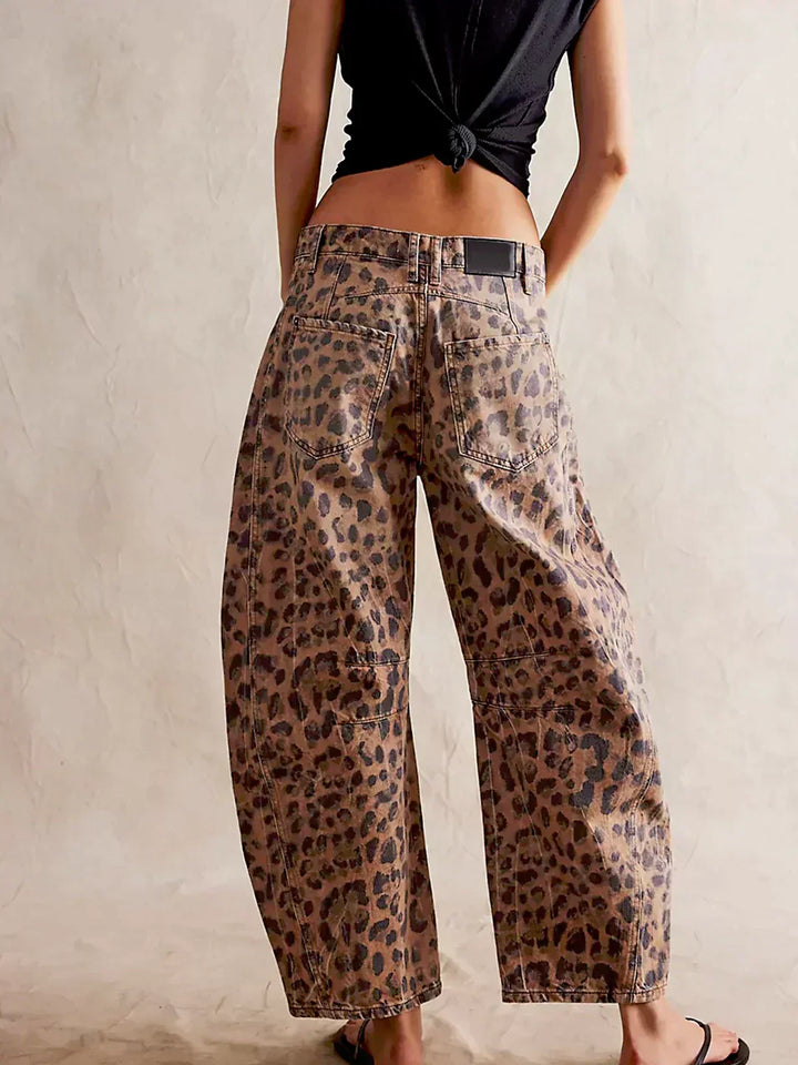 Flattering high waist, wide leg denim jeans for women, ensuring comfort & trendy style.