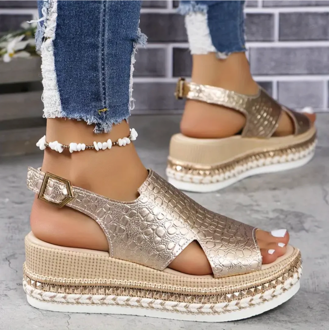 Silver Zinnia comfortable orthopedic wedge sandals for women, great choice for supportive summer footwear.