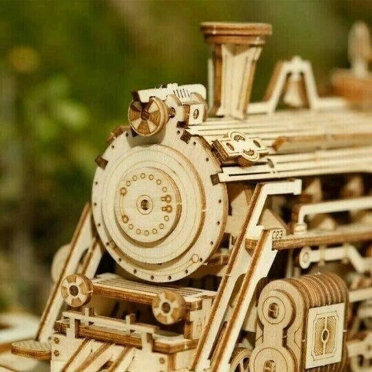 Detailed wooden 3D puzzle of a vintage vehicle model