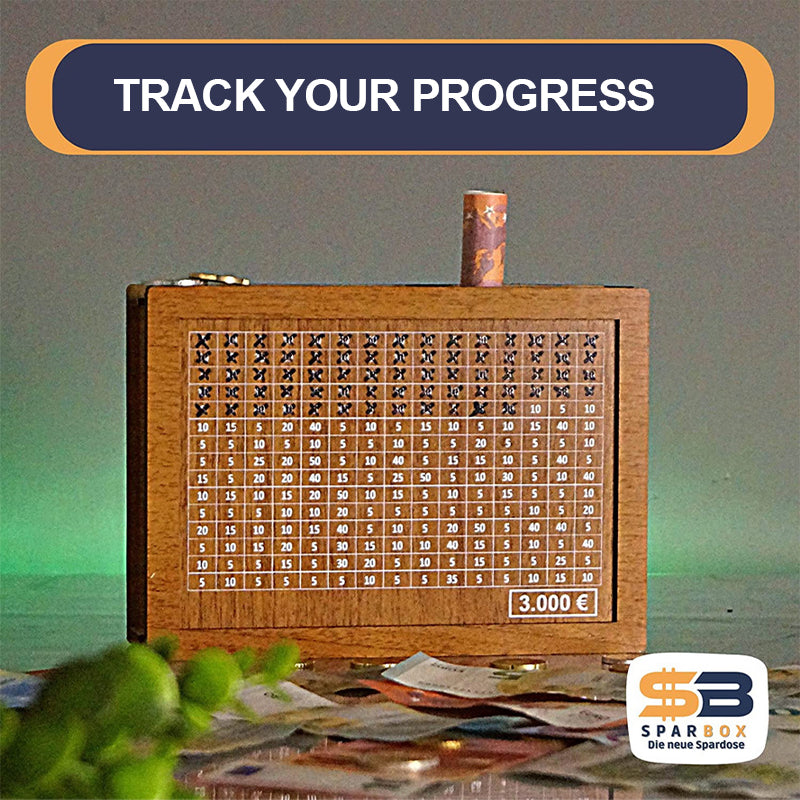 Gift-ready wooden money box with an engraved message, perfect for birthdays or graduation
