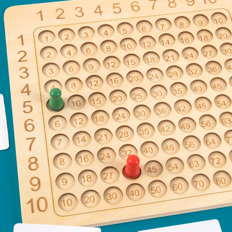 Montessori wooden multiplication board, an educational math game designed for kids' early learning