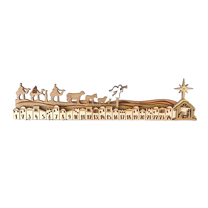 Complete set: wooden Nativity Christmas Advent Calendar box with all 24 numbered drawers included