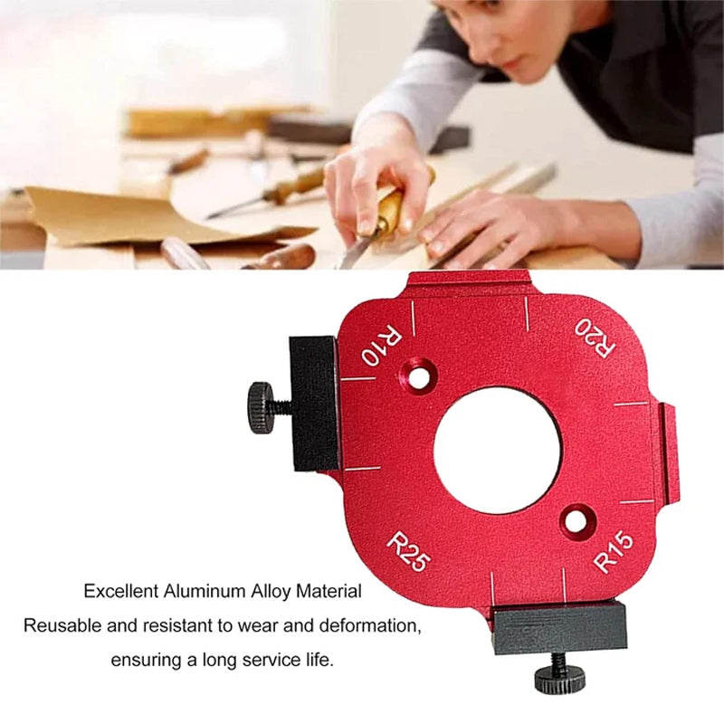 Woodworking corner radius jig, router guide for professional-grade curved edges