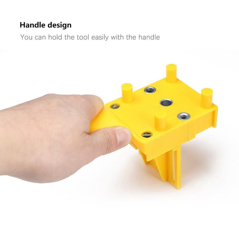 Hardwood dowel jig with adjustable guides for versatile woodworking drilling tasks