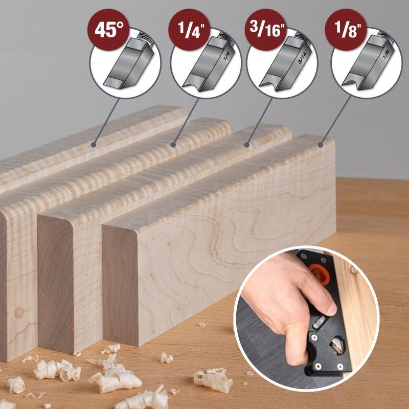 Corner plane carpentry tool with adjustable depth for accurate wood trimming and shaping