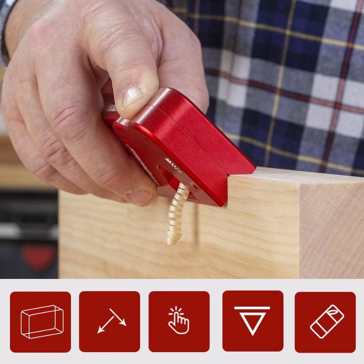 Detailed view of the Woodworking Edge Corner Plane Tool's durable construction and blade